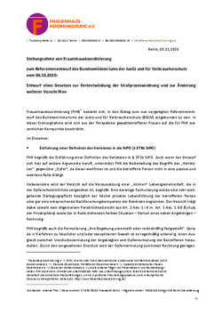 FHK-Stellungnahme zum Referentenentwurf Strafprozessordnung