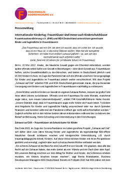 Abbildung Pressemeldung zum Internationalen Kindertag