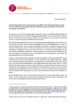 Erste Seite FHK-Stellungnahme Infektionsschutzgesetz September 2022