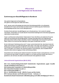 Offener Brief an die Regierenden der Bundesländer