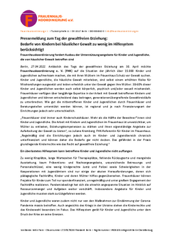 Pressemeldung Tag der gewaltfreien Erziehung