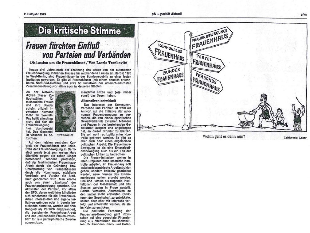 parit&auml;t Aktuell: "Frauen f&uuml;rchten Einfluss von Parteien und Verb&auml;nden"