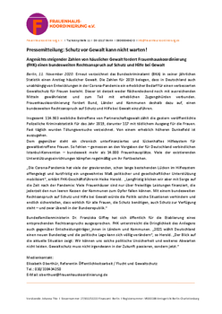Bilder der FHK-Pressemitteilung "Schutz vor Gewalt kann nicht warten"
