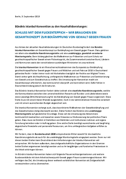 Pressemitteilung B&uuml;ndnis Istanbul-Konvention